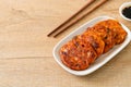 Korean Kimchi pancake or Kimchijeon - Fried Mixed Egg, Kimchi, and Flour Royalty Free Stock Photo