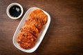 Korean Kimchi pancake or Kimchijeon - Fried Mixed Egg, Kimchi, and Flour Royalty Free Stock Photo