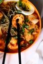 Korean Kimchi Shrimp Ramen Royalty Free Stock Photo