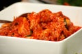 Korean Kimchi in white bowl