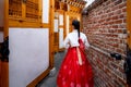 Korean lady in Hanbok Royalty Free Stock Photo