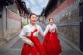 Korean lady in Hanbok Royalty Free Stock Photo