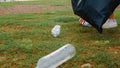 Korean lady volunteers help to keep nature clean up and pick up garbage.