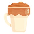 Korean mug latte icon cartoon vector. Dalgona ice milk