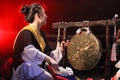 Korean musician. jing player. Royalty Free Stock Photo