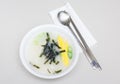 Korean new year rice cake soup tteokguk Royalty Free Stock Photo