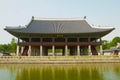 Korean old buildings from outside and inside. Royalty Free Stock Photo