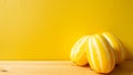 Korean oriental melon on wooden table