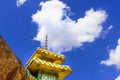 Korean pagoda with heart shaped cloud