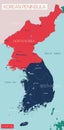 KOREAN PENINSULA detailed editable map