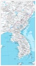 Korean Peninsula Map Physical Map Royalty Free Stock Photo