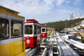 Korean people and foreign travelers sitting passengers journey on Sky Capsule Tram Haeundae Blue Line at Mipo Station for travel