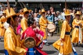 Korean people in traditional costumes on Karneval der Kulturen Carnival of Cultures in Berlin