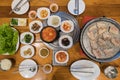 Korean pickle and seasoning vegetables meat Korea food