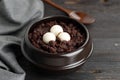Korean Red bean Porridge with Rice Cake Topping