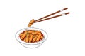 Korean rice cakes tteokbokki in hot spicy sauce Royalty Free Stock Photo