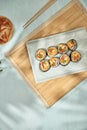 Korean roll Gimbapkimbob made from steamed white rice bap and various other ingredients