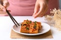 Korean side dish, spicy braised tofu Dubu Jorim Royalty Free Stock Photo