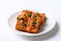 Korean side dish, spicy braised tofu Dubu Jorim Royalty Free Stock Photo