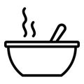 Korean soup icon, outline style Royalty Free Stock Photo