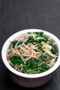Korean spinach mung bean sprouts salad on stone background