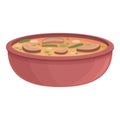 Korean street soup icon cartoon vector. Food dish