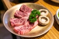 Korean style barbecue beef with mushroom Royalty Free Stock Photo