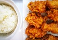 Korean Style Deep Fried Chicken Crispy With Rice On Royalty Free Stock Photo