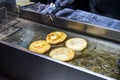 Korean sweet pancakes of a street vendor at anyang central market, South Korea