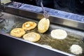 Korean sweet pancakes of a street vendor at anyang central market, South Korea