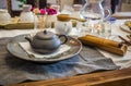 Korean tea ceremony table Royalty Free Stock Photo