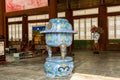 Korean traditional ceramic vase in the office of the king of Joseon dynasty in Gyeongbokgung, also known as Gyeongbokgung