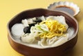 Korean traditional food Sliced Rice Cake Soup ,Tteok and dumpling soup Royalty Free Stock Photo