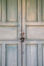 Korean traditional green wooden door Royalty Free Stock Photo