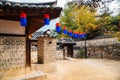 Namsangol Hanok Village, Korean traditional house at autumn in Seoul Royalty Free Stock Photo