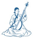 Korean traditional music - Musician playing traditional guitar