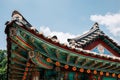 Korean traditional roof at Bongeunsa temple in Seoul, Korea Royalty Free Stock Photo