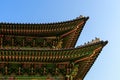Korean traditional roof. Gyeongbokgung Palace. Seoul, South Korea Royalty Free Stock Photo