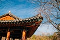 Korean traditional roof at Jukseoru Pavilion in Samcheok, Korea