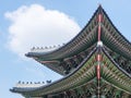 Korean traditional roof in Seoul, South Korea. Royalty Free Stock Photo