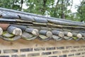 Korean Traditional tile of roof and korea old house wall Royalty Free Stock Photo