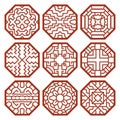 Korean traditional vector patterns, ornaments