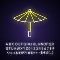 Korean umbrella neon light icon