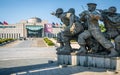 Korean war monument and war memorial of Korea in background in Yongsan-gu Seoul South Korea Royalty Free Stock Photo