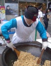 Korean Woman Cooking Street Food