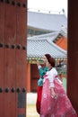 Korean women in hanbok at Changdeokgung Palace
