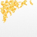 Korean won notes falling. Floating WON bills on Royalty Free Stock Photo