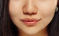 Korean young woman`s close up portrait