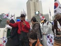 Koreans Wave Flags, Protest Impeachment of Park