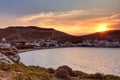 Korissia sunset in Kea, Greece